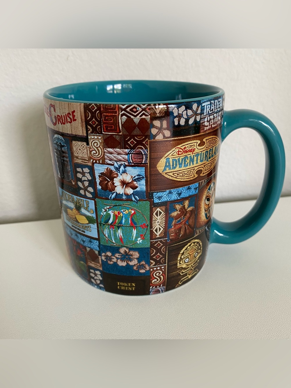 Disney Adventureland Theme Mug 16 oz Tiki Jungle Cruise Trader Sam's Shag 2014